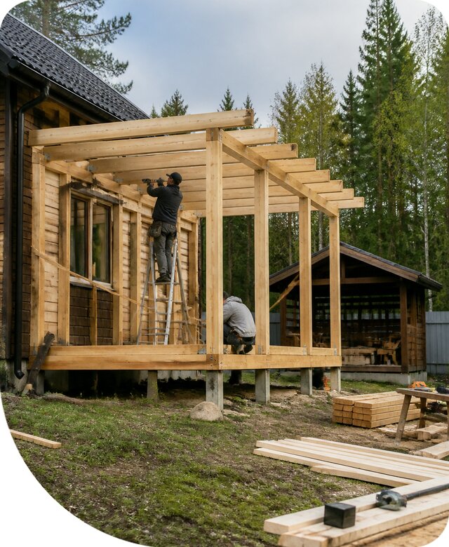 Строительство пристроек и построек на участке в Великом Новгороде